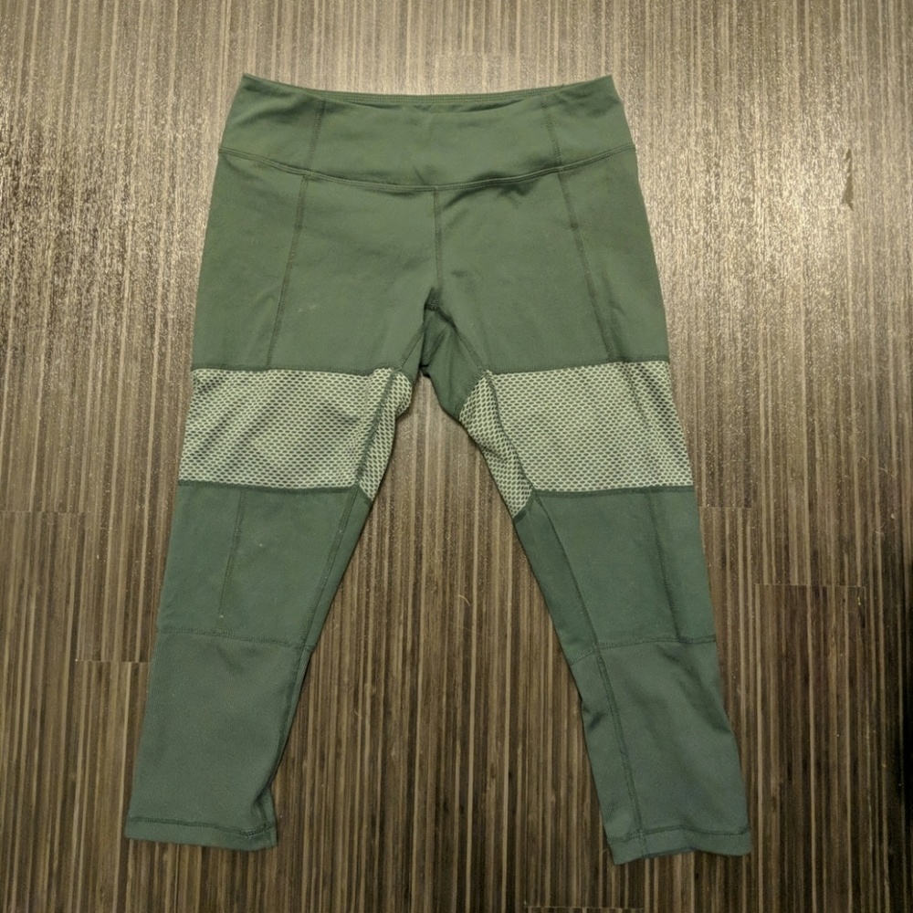 ZELLA crop legging, green mesh